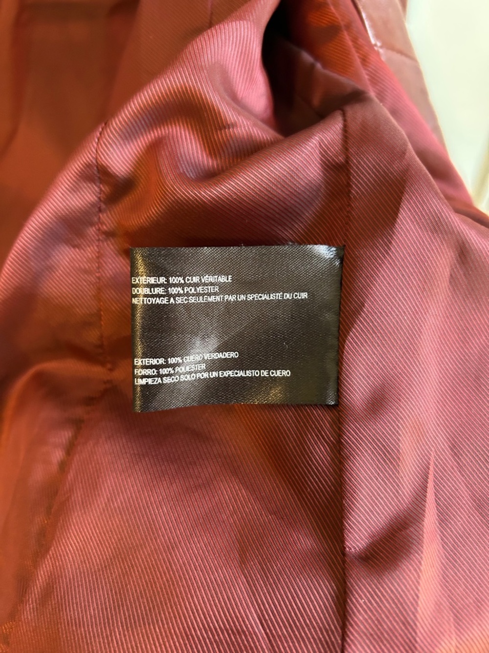 Bernardo Oxblood Leather Moto Scuba Jacket Quilted Shoulder Size S - Picture 10 of 15